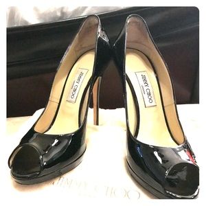 Jimmy choo patent leather peep toe sz 40